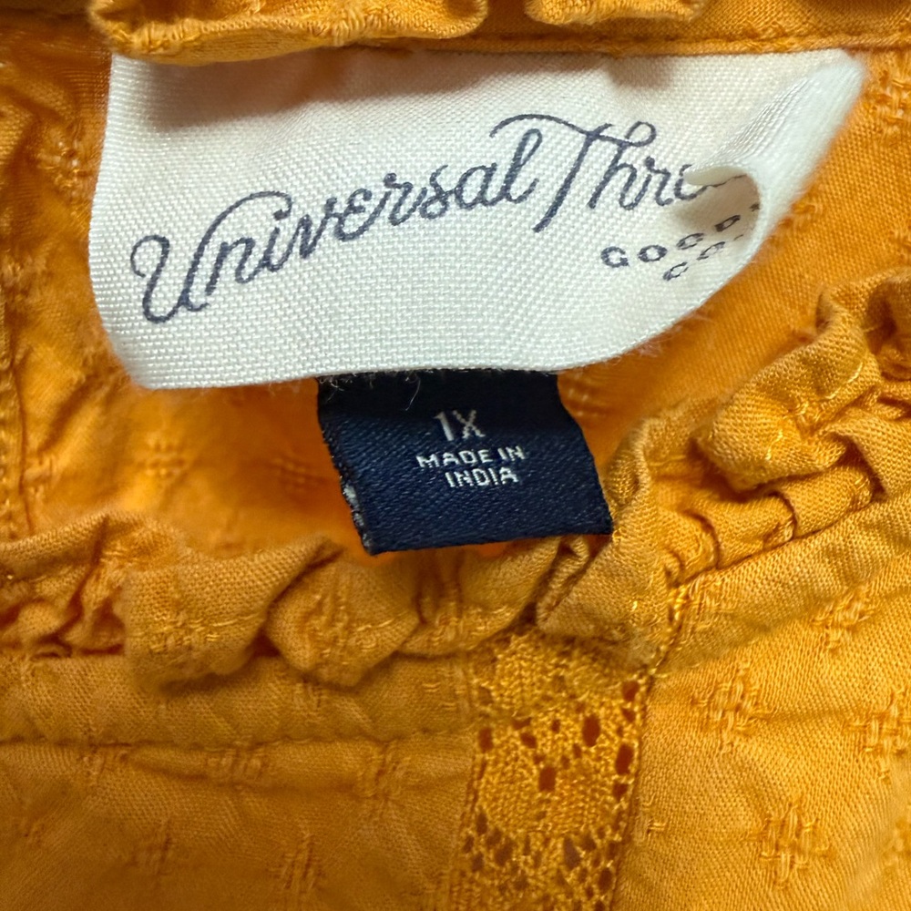 Universal Thread Saffron Yellow Textured Eyelet F… - image 5